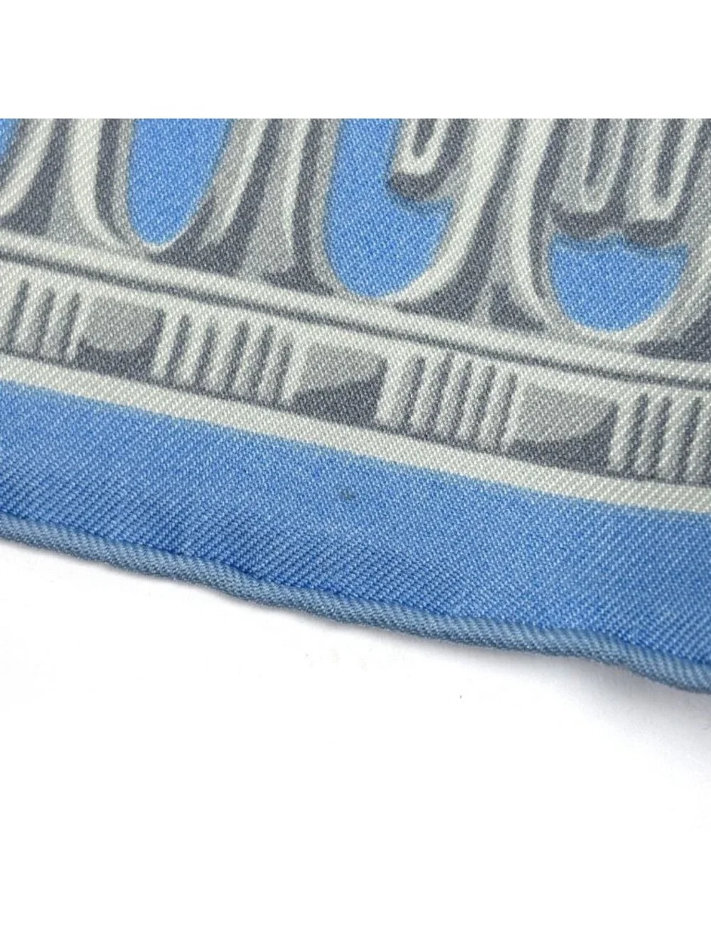 Hermes Carre 90 Tutankhamun Egypt Scarf Silk Light Blue Gray